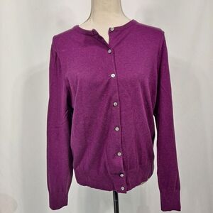 Talbots Purple Long Sleeve Cardigan